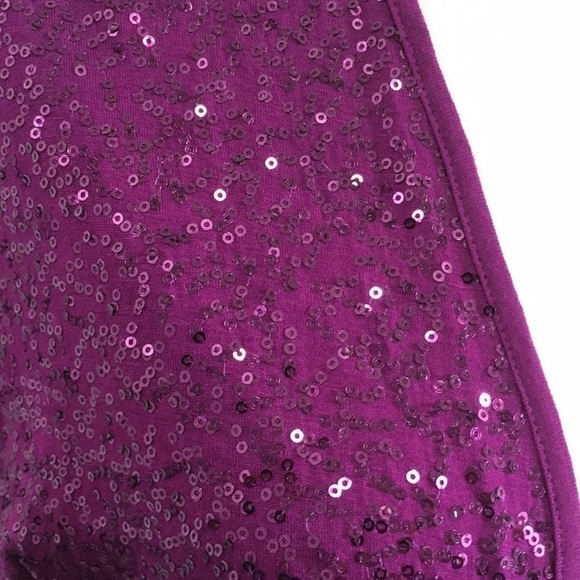 Jones New York Purple Sequined Open Front Cardigan Blouse Small - Picture 4 of 8